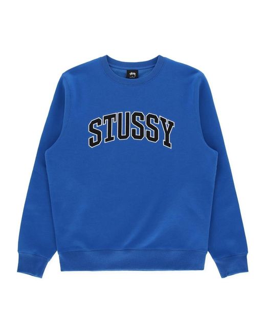 Lyst - Stussy Arch. App Crewneck Sweatshirt in Blue for Men