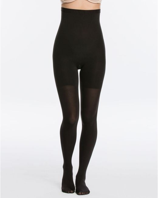 Spanx Original High-waisted Mid-thigh Shaping Tights In Black | Lyst