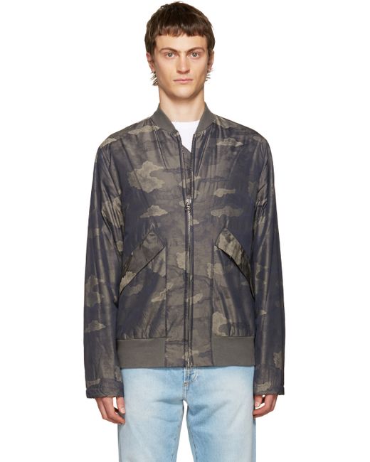 Helmut lang Khaki Camouflage Bomber Jacket in Natural for 