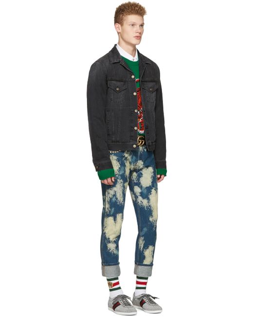 Gucci Black Denim 'l'aveugle Par Amour' Jacket in Black for Men | Lyst