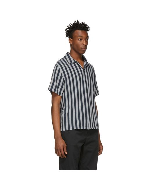 Lyst - Rag & Bone Black And White Avery Short Sleeve Shirt in Black for Men