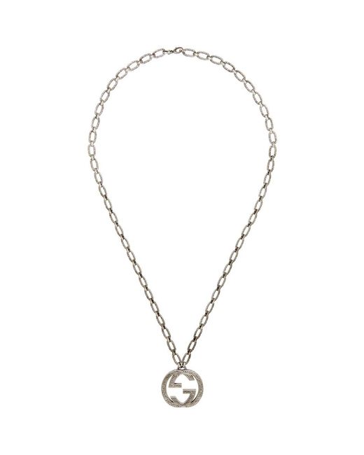 Gucci Silver Interlocking GG Necklace in Metallic for Men - Save 64% - Lyst