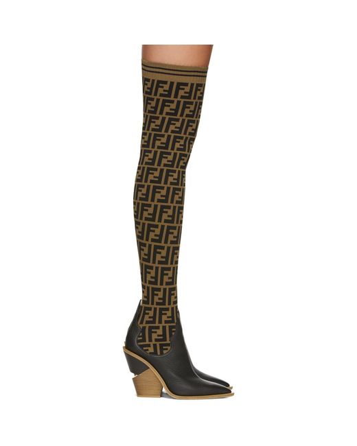 fendi knee high sock boots