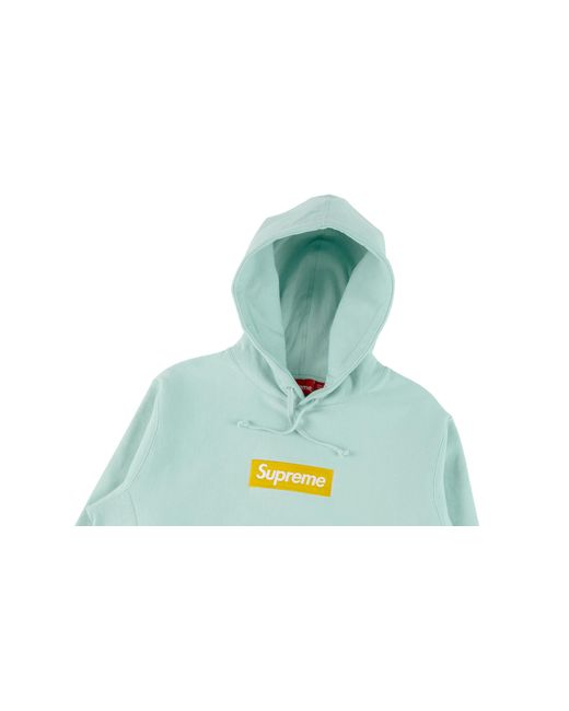 supreme small box hooded sweatshirt ice blue