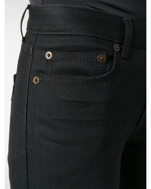 Saint Laurent Denim Cropped Flared Jeans in Black - Save 50% - Lyst