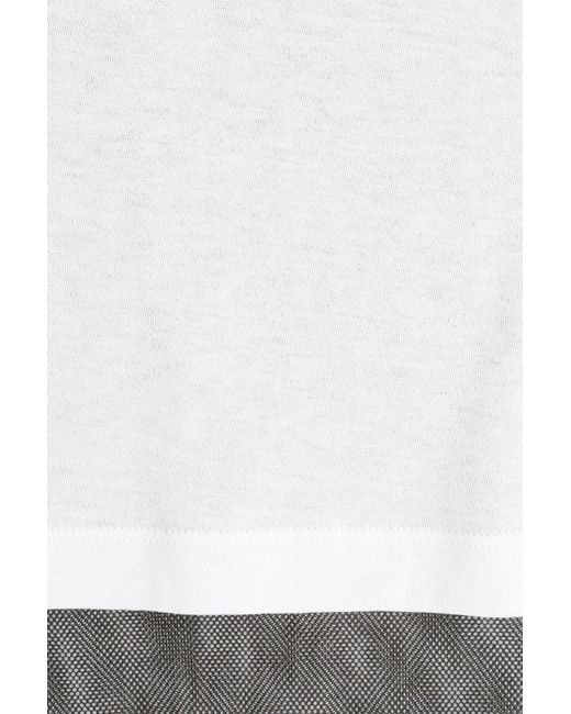 Lyst - Maison Margiela Cotton Mesh Panel Tank Top