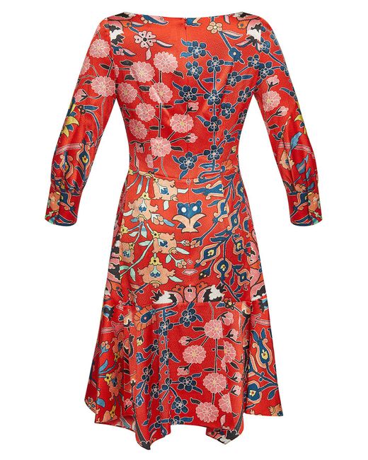 Lyst - Peter Pilotto Printed Silk Mini Dress in Red