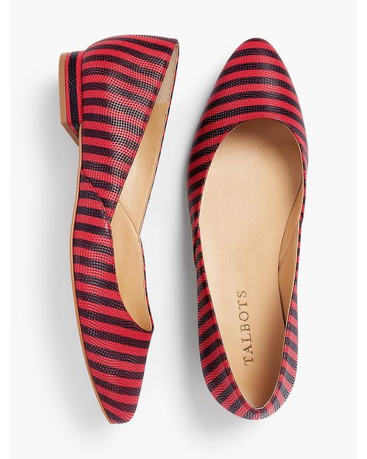 flats with blue stripe on back