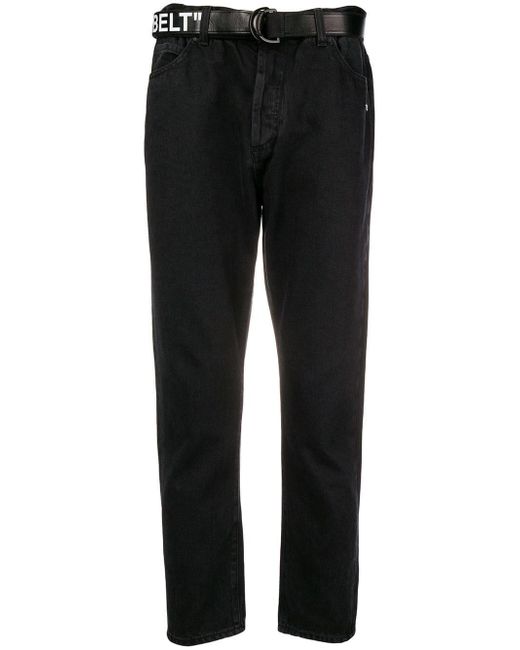 Lyst - Off-White C/O Virgil Abloh Black Wash Jeans With Belt in Black ...