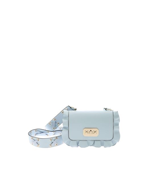 Lyst Red Valentino Light Blue Crossbody Bag With Ruffles In Red Valentino Light Blue Crossbody Bag With Ruffles Lyst
