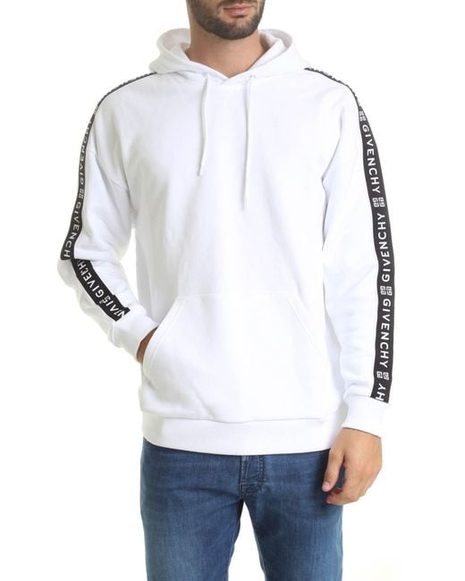 Givenchy Logo-detailed Cotton Hoodie in White for Men - Save 19% - Lyst