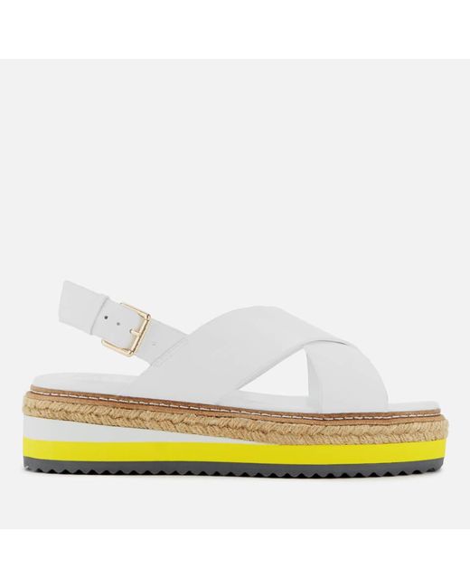 Dune Karli Leather Flatform Sandals in White - Save 38% - Lyst