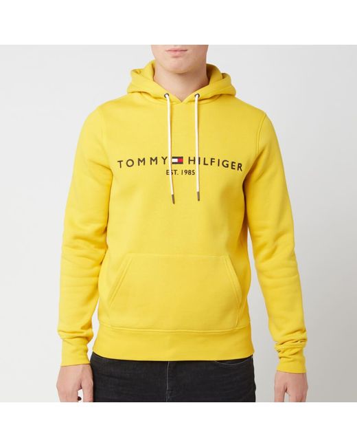 Tommy Hilfiger Logo Overhead Hoodie Yellow for Men - Save 48% - Lyst