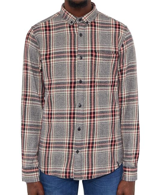 Only Sons Tristan Check Shirt Grey In Gray For Lyst only sons tristan check shirt grey in gray for lyst