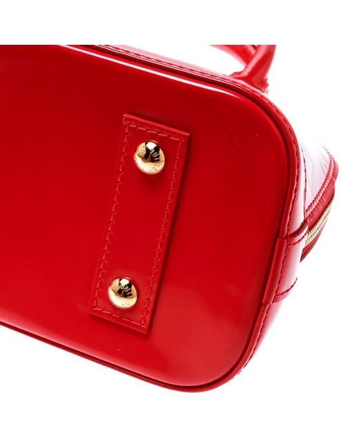 Lyst - Louis Vuitton Rouge Grenadine Vernis Alma Bb Bag in Red