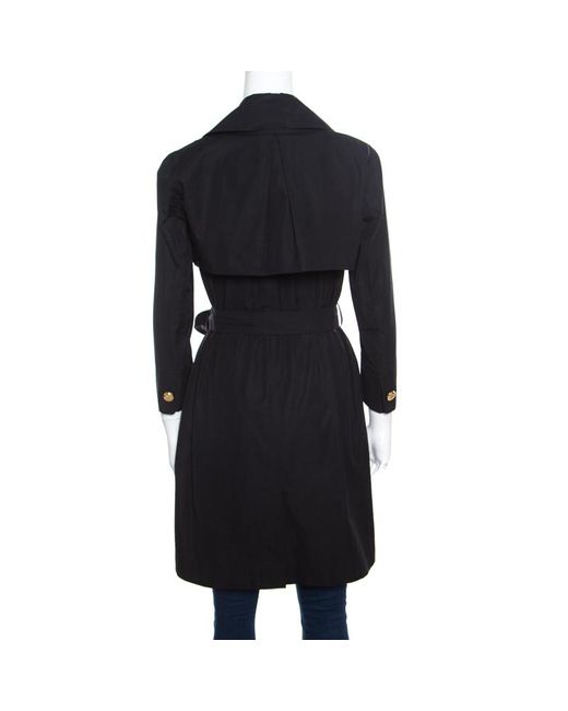 Lyst - Louis Vuitton Cotton Detachable Sleeve Detail Belted Trench Coat Dress S in Black