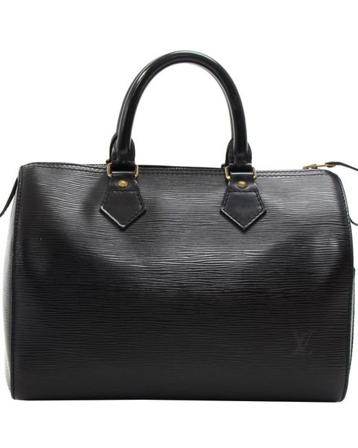 Lyst - Louis Vuitton Noir Epi Leather Speedy 25 Bag in Black