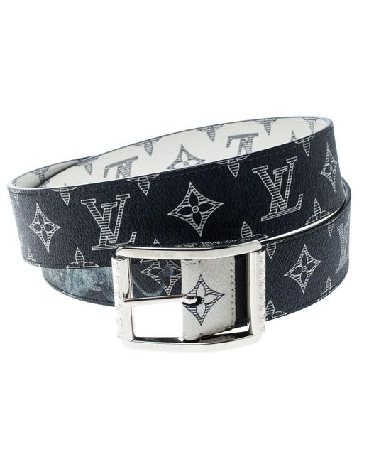 Louis Vuitton White/blue Monogram Savane Canvas Chapman Brothers Reverso Belt Size 85 Cm for Men ...