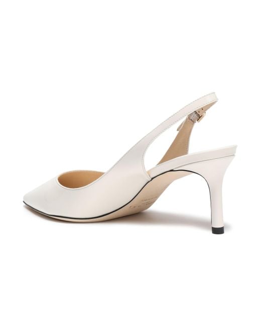 Jimmy Choo Erin 60 Patent-leather Slingback Pumps Off-white in White - Lyst