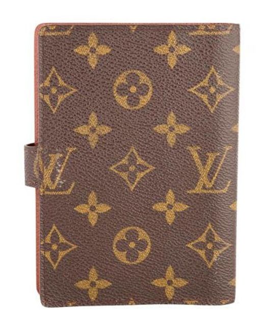 Lyst - Louis Vuitton Monogram Small Ring Agenda Cover Brown in Metallic - Save 52.293577981651374%