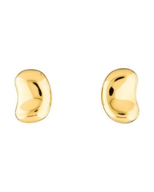 Lyst Tiffany Co 18k Bean Clip On Earrings Yellow In Metallic Tiffany Co Metallic 18k Bean Clip On Earrings Yellow