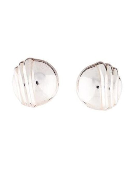 Lyst Tiffany Co Vintage Round Ridged Clip On Earrings Silver In Tiffany Co Metallic Vintage Round Ridged Clip On Earrings Silver