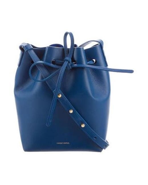Lyst Mansur Gavriel Leather Bucket Bag Royal In Metallic Mansur Gavriel Metallic Leather Bucket Bag Royal Lyst