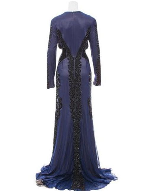 Lyst Bibhu Mohapatra Embellished Silk Dress In Blue Bibhu Mohapatra Blue Embellished Silk Dress Lyst