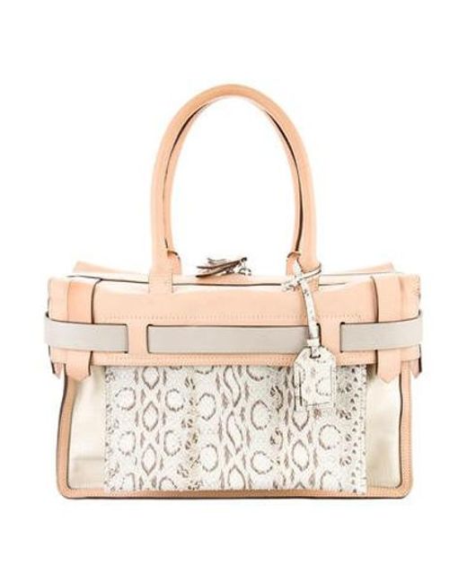 Lyst Reed Krakoff Snakeskin Trimmed Inside Out Bag Silver In Metallic Reed Krakoff Metallic Snakeskin Trimmed Inside Out Bag Silver Lyst