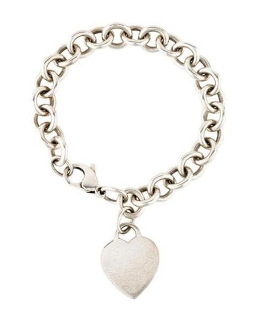Lyst Tiffany Co Heart Tag Charm Bracelet Silver In Metallic Tiffany Co Metallic Heart Tag Charm Bracelet Silver