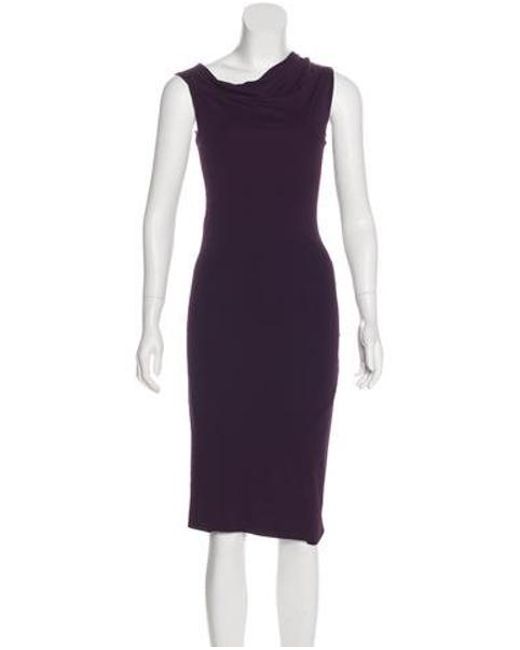 Purple Sleeveless Knee Length Dress