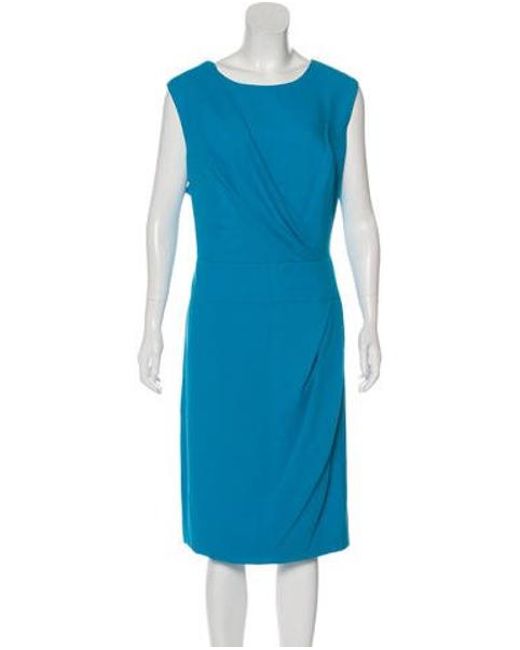 Lyst Carolina Herrera Sleeveless Midi Dress In Blue Carolina Herrera Blue Sleeveless Midi Dress Lyst