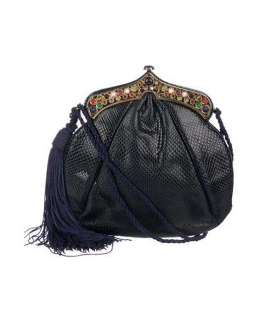 Lyst Judith Leiber Embellished Lizard Evening Bag Navy In Metallic Judith Leiber Metallic Embellished Lizard Evening Bag Navy Lyst
