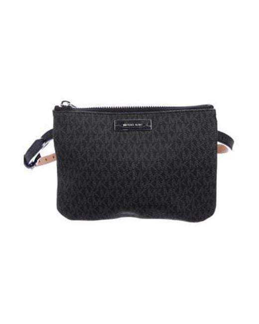 Lyst Michael Kors Monogram Waist Bag Black In Metallic Michael Kors Metallic Monogram Waist Bag Black Lyst