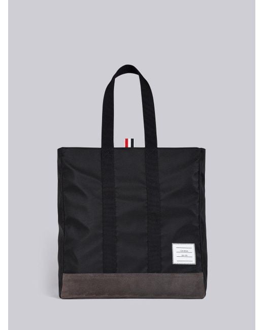 Lyst Thom Browne Unstructured Tote In Nylon Tech W Jersey Backing Thom Browne Black Unstructured Tote In Nylon Tech W Jersey Backing Suede For