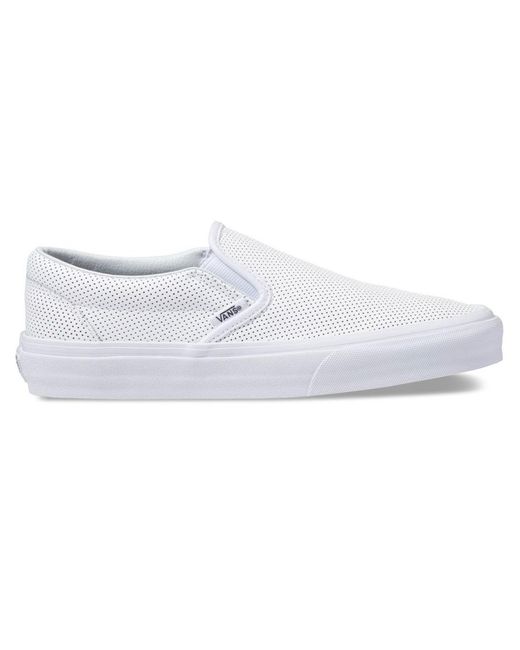 Vans Perf Leather Slip-on Womens Shoes in White - Lyst