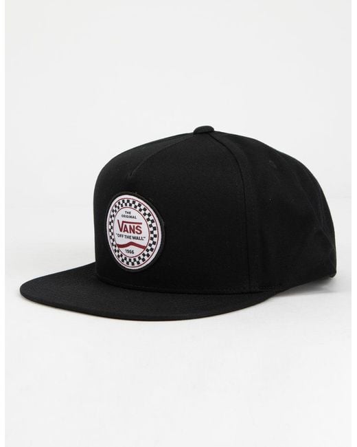 Vans Cotton Checkered Side Mens Snapback Hat In Black For Men - Lyst