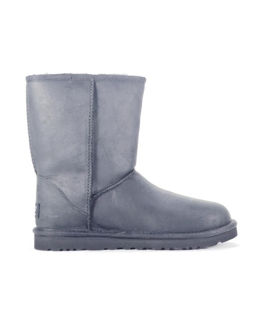 classic short black leather ugg boots