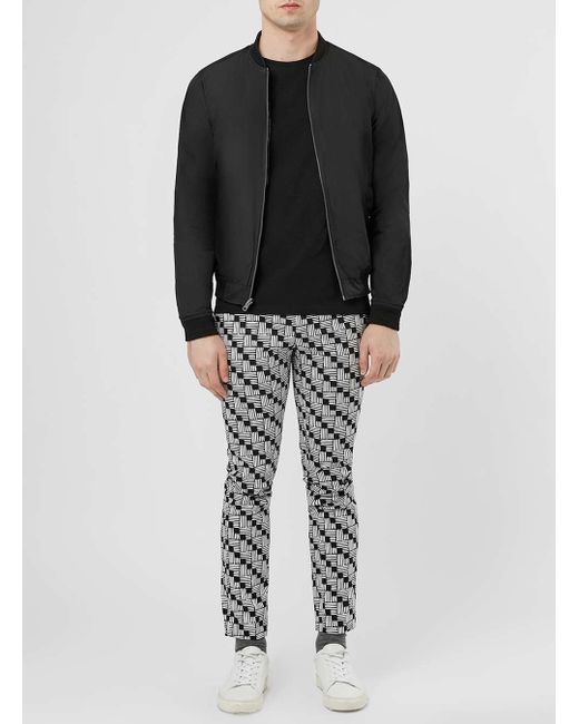Topman Black And White Houndstooth Ultra Skinny Fit Trousers in Black ...