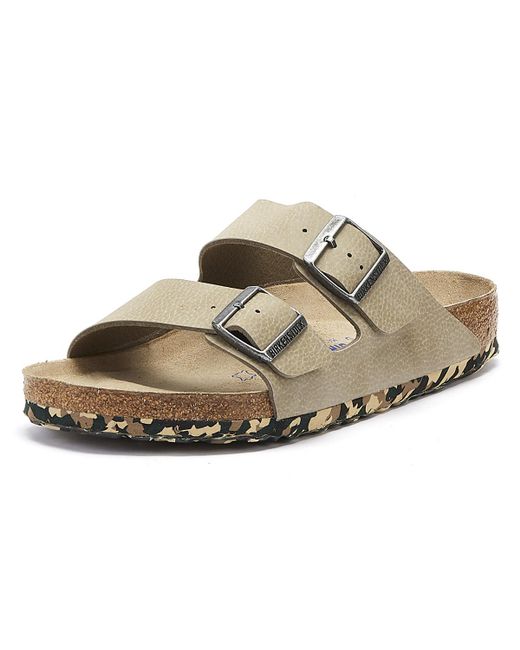 Birkenstock Arizona Sfb Birko Flor Mens Taupe Sandals in Brown for Men - Lyst
