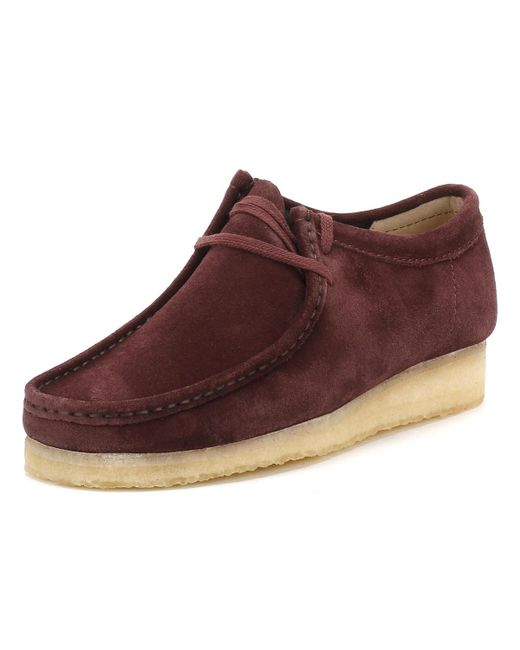 Clarks Wallabee Burgundy Suede Shoes for Men - Save 40% | Lyst