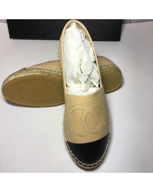 chanel espadrilles gold and black