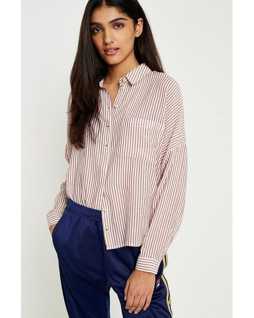 Image result for red striped button down shirt