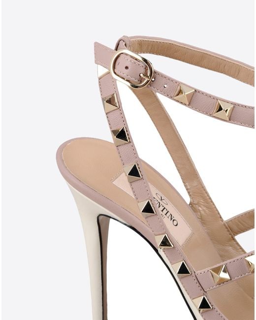valentino rockstud ankle strap flat