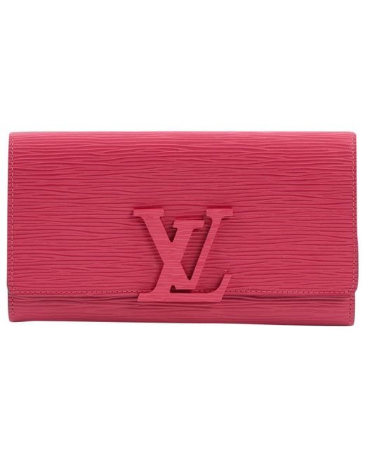 Louis Vuitton Pink Leather Wallets in Pink - Lyst