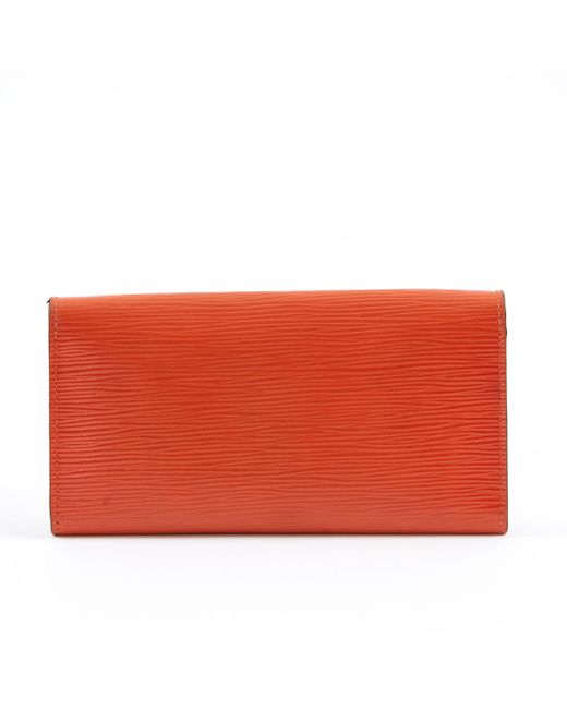 Lyst - Louis Vuitton Leather Card Wallet in Orange - Save 24%