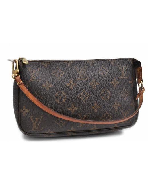 Louis Vuitton Vintage Pochette Accessoire Brown Cloth Clutch Bag in Brown - Save 13% - Lyst
