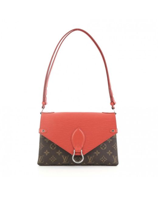 Lyst - Louis Vuitton Saint Michel Red Leather Handbag in Red
