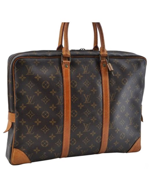 Louis Vuitton Vintage Brown Cloth Handbag in Brown - Lyst
