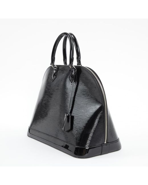 Lyst - Louis Vuitton Alma Patent Leather Bag in Black